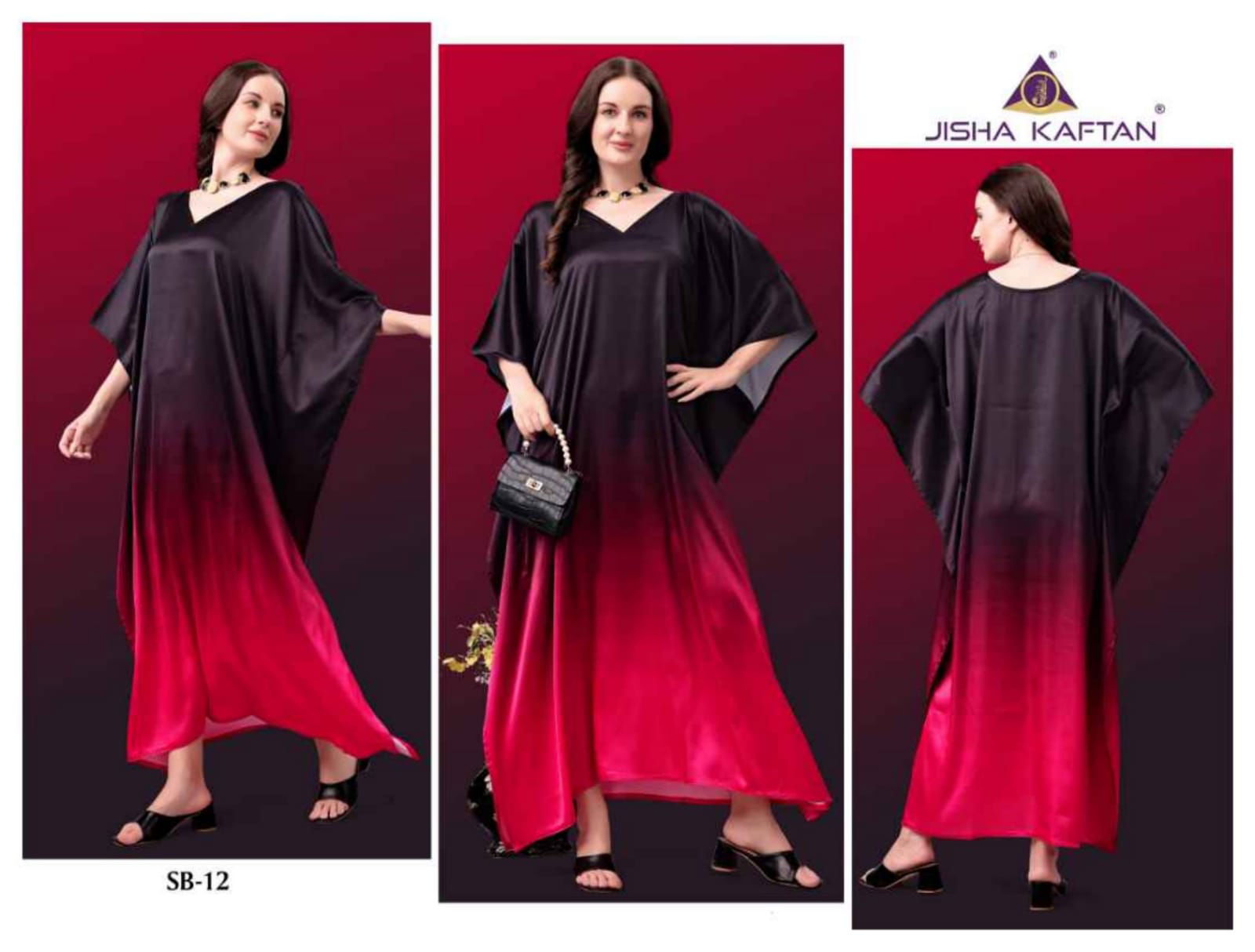 Jisha Satin Breeze Vol 2 Poly Japan Satin Kaftan Suppliers In India